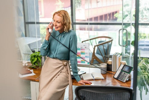 HP Poly Edge E550 IP Phone and PoE-enabled with Power Supply