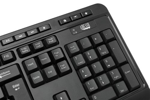 Adesso WKB-1320CB keyboard Mouse included Home RF Wireless QWERTY Black