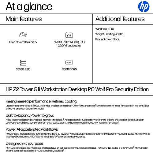 HP Z2 Tower G1i Workstation Desktop PC Wolf Pro Security Edition