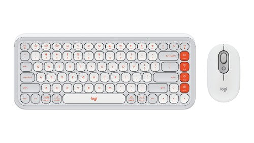 Logitech POP Icon Combo keyboard Mouse included Universal Bluetooth QWERTY English Orange, White