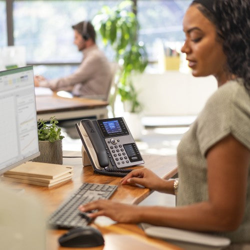 HP Poly Edge E450 IP Phone and PoE-enabled with Power Supply