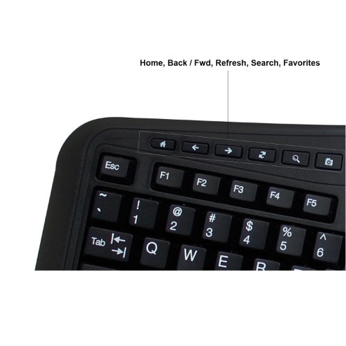 Adesso Tru-Form 450 keyboard Universal USB QWERTY US English Black
