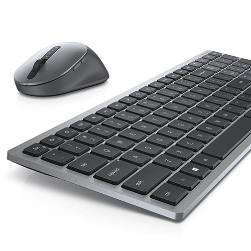 DELL KM7120W keyboard Mouse included Office RF Wireless + Bluetooth French Gray, Titanium