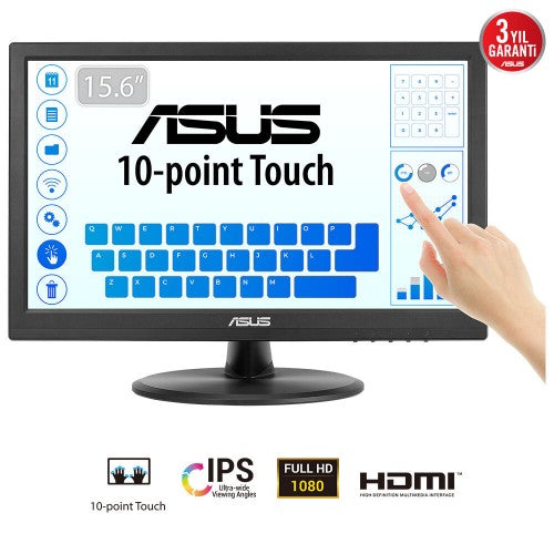 ASUS Touch VT169HE computer monitor 15.6" 1920 x 1080 pixels Full HD LED Touchscreen Tabletop Black