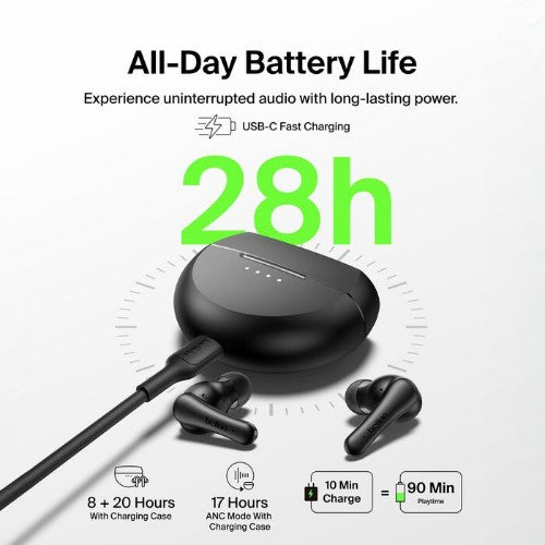 Belkin SoundForm Rhythm Headset Wired & Wireless In-ear Calls/Music USB Type-C Bluetooth Black