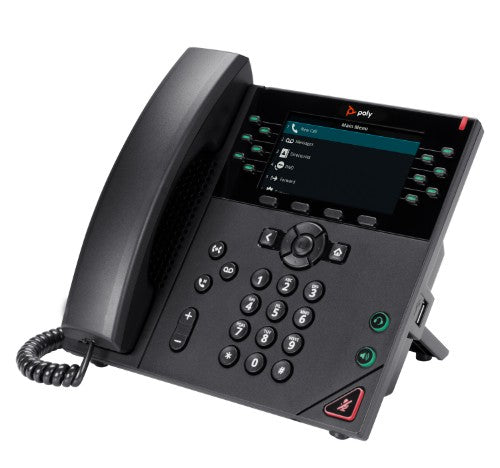 HP Poly VVX 450 12-Line IP Phone and PoE-enabled with Power Supply