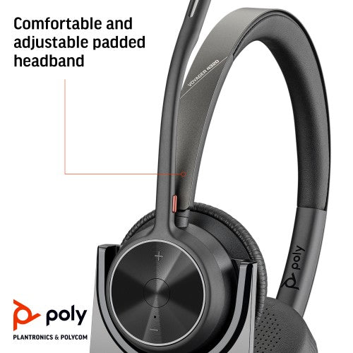 HP Poly Voyager 4320 Microsoft Teams Certified Headset +BT700 dongle +Charging Stand