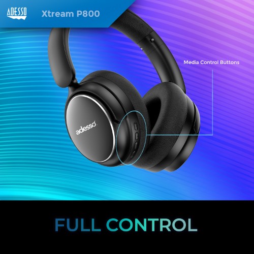 Adesso Xtream P800 Headset Wired & Wireless Head-band Music/Everyday Bluetooth Black