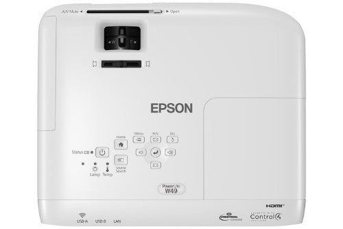 Epson PowerLite W49 data projector Standard throw projector 3800 ANSI lumens 3LCD WXGA (1280x800) White
