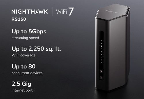 NETGEAR Nighthawk RS150 wireless router Gigabit Ethernet Dual-band (2.4 GHz / 5 GHz) Black
