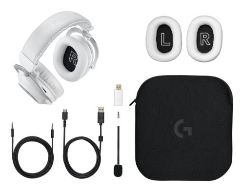 Logitech G 981-001268 headphones/headset Wireless Head-band Gaming Bluetooth White