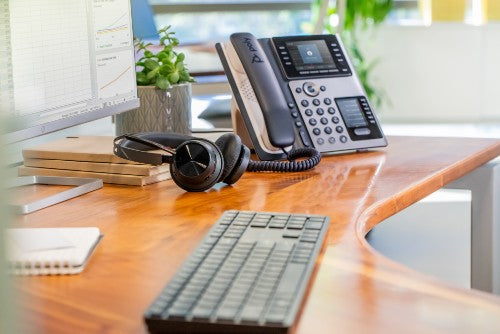 HP Poly Edge E450 IP Phone and PoE-enabled with Power Supply
