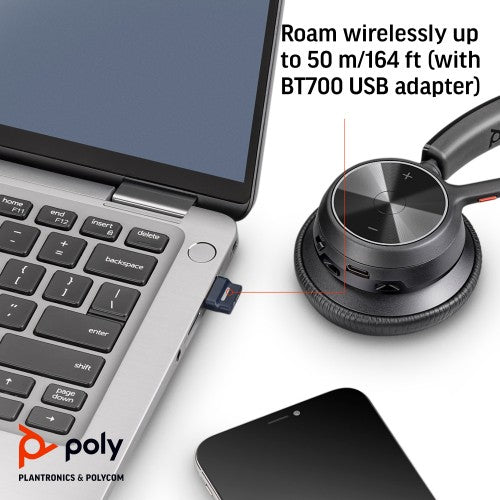 HP Poly Voyager 4310 USB-C Headset +BT700 dongle +Charging Stand