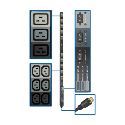 Tripp Lite PDU3V6L2130 power distribution unit (PDU) 48 AC outlet(s) 0U Black