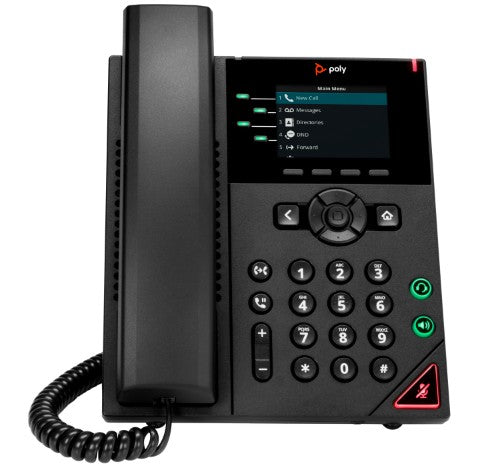 HP Poly VVX 250 4-Line IP Phone and PoE-enabled with Power Supply