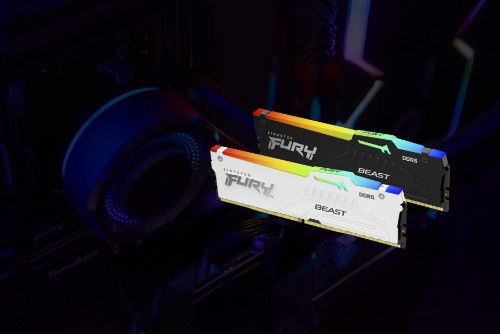 Kingston Technology FURY Beast 64GB 5600MT/s DDR5 CL40 DIMM (Kit of 4) White RGB XMP