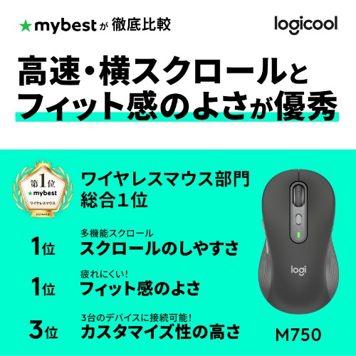 Logitech M750 L mouse Office Ambidextrous Bluetooth Optical 2000 DPI