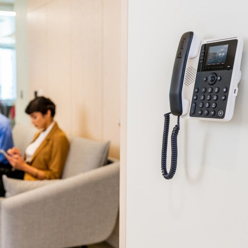 HP Poly Edge E100 IP Phone and PoE-enabled with Power Supply