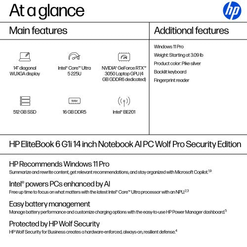HP EliteBook 6 G1i 14 inch Notebook AI PC Wolf Pro Security Edition