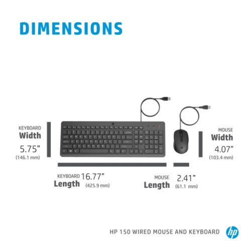 HP 150 Wired Mouse and Keyboard