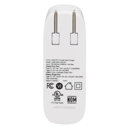 Tripp Lite U280-W04-100C2G mobile device charger Universal White AC Indoor
