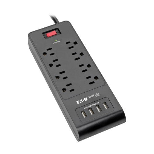 Tripp Lite TLP864USBB surge protector Black 8 AC outlet(s) 120 V 72" (1.83 m)