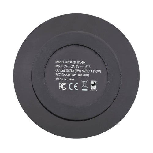 Tripp Lite U280-Q01FL-BK mobile device charger Smartphone Black USB Wireless charging Indoor