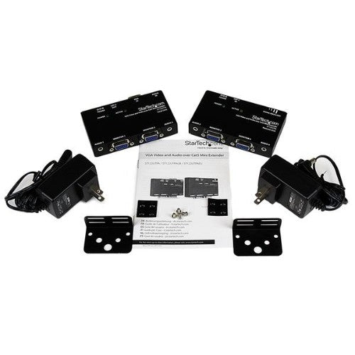StarTech.com VGA and Audio over Cat5 Extender AV transmitter & receiver Black