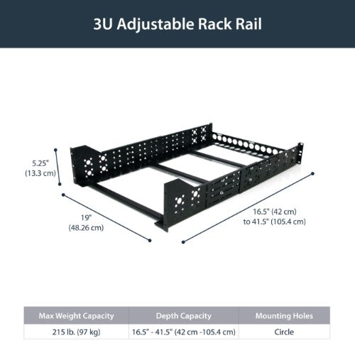 StarTech.com UNIRAILS3U rack accessory Rack rail