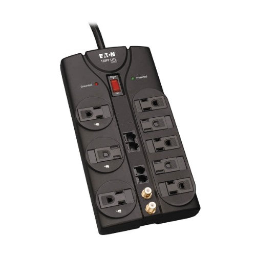 Tripp Lite TLP810NET surge protector Black 8 AC outlet(s) 120 V 118.1" (3 m)