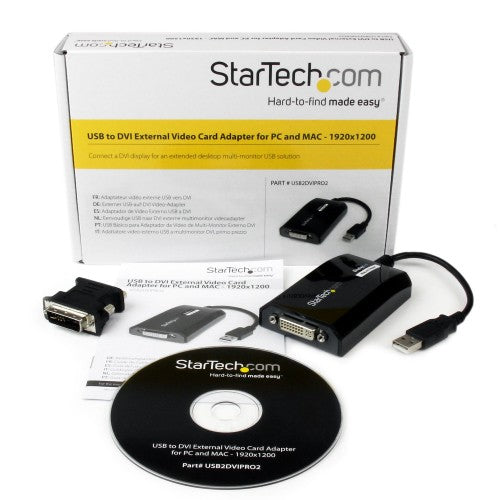 StarTech.com USB2DVIPRO2 USB graphics adapter 1920 x 1200 pixels Black