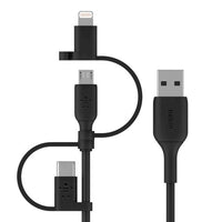 Belkin BOOST CHARGE USB cable 39.4" (1 m) USB A USB C/Micro-USB B/Lightning Black