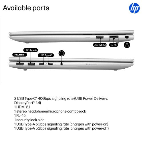 HP ProBook 4 G1q Next Gen AI PC Wolf Pro Security Edition Copilot+ PC Snapdragon X1-26-100 Laptop 14" WUXGA 16 GB LPDDR5x-SDRAM 512 GB SSD Wi-Fi 6E (802.11ax) Windows 11 Pro Silver