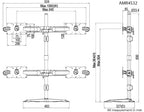 Amer Networks AMR4S32 monitor mount / stand 32" Freestanding Black