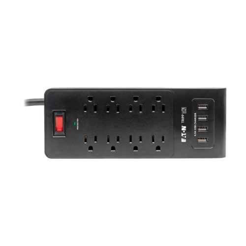 Tripp Lite TLP864USBB surge protector Black 8 AC outlet(s) 120 V 72" (1.83 m)