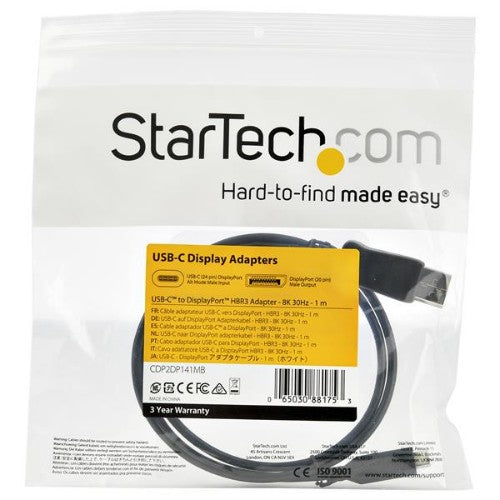 StarTech.com CDP2DP141MB video cable adapter 39.4" (1 m) DisplayPort USB Type-C Black