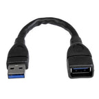 StarTech.com USB3EXT6INBK USB cable USB 3.2 Gen 1 (3.1 Gen 1) 5.98" (0.152 m) USB A Black