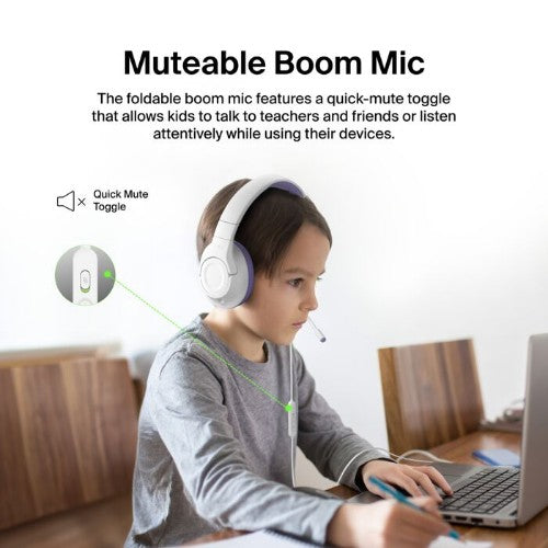 Belkin SoundForm Inspire Headset Wired Head-band USB Type-C Lavender, White