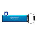 Kingston Technology IronKey Keypad 200 USB flash drive 256 GB USB Type-C 3.2 Gen 1 (3.1 Gen 1) Blue