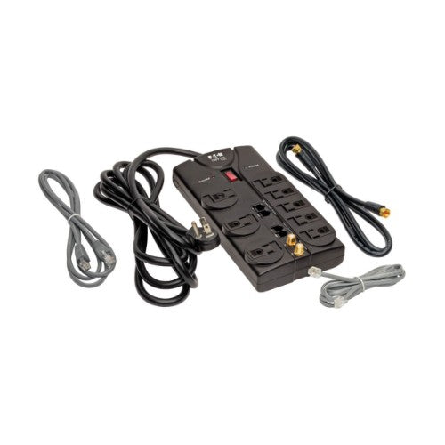 Tripp Lite TLP810NET surge protector Black 8 AC outlet(s) 120 V 118.1" (3 m)