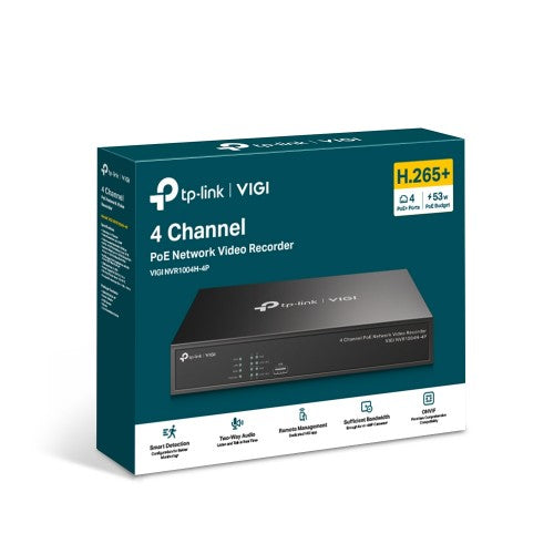 TP-Link VIGI NVR1004H-4P network video recorder Black