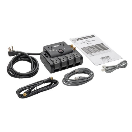 Tripp Lite TLP606RNET surge protector Black 6 AC outlet(s) 120 V 72" (1.83 m)