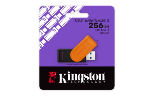 Kingston Technology DataTraveler Exodia S USB flash drive 256 GB USB Type-A 3.2 Gen 1 (3.1 Gen 1) Black, Orange