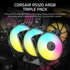 Corsair RS120 ARGB Computer case Fan 4.72" (12 cm) Black 3 pc(s)