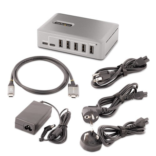 StarTech.com 10G8A2CS-USB-C-HUB interface hub USB 3.2 Gen 2 (3.1 Gen 2) Type-C 10000 Mbit/s Gray