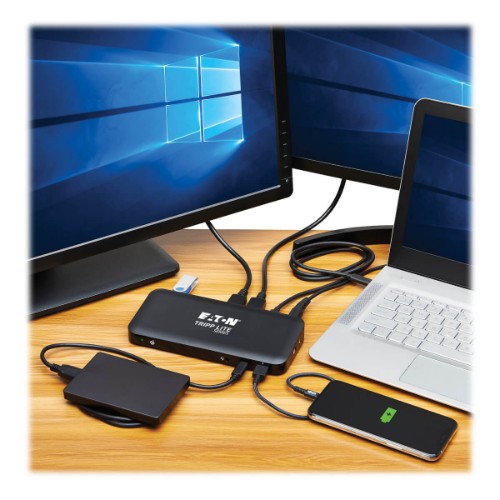 Tripp Lite U442-DOCK8-B laptop dock/port replicator Wired USB 3.2 Gen 2 (3.1 Gen 2) Type-C Black