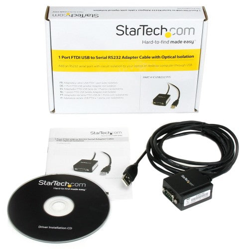StarTech.com ICUSB2321FIS cable gender changer DB-9 USB A Black