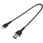 StarTech.com RUSBLTMM30CMB mobile phone cable Black 11.8" (0.3 m) USB A Lightning
