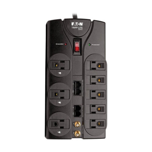 Tripp Lite TLP810NET surge protector Black 8 AC outlet(s) 120 V 118.1" (3 m)