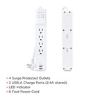 CyberPower P406U surge protector White 4 AC outlet(s) 125 V 70.9" (1.8 m)